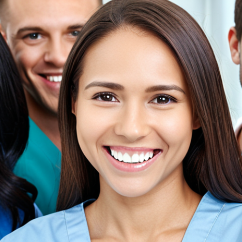 Home 4 **
Prompt: "Diverse group of people smiling confidently, showcasing healthy teeth. Dental insurance options concept, illustrating indemnity, PPO, and HMO plans. Modern clinic setting, friendly atmosphere, financial security. Keywords: dental insurance, healthy smile, PPO, HMO, indemnity, financial planning, preventative care."
**