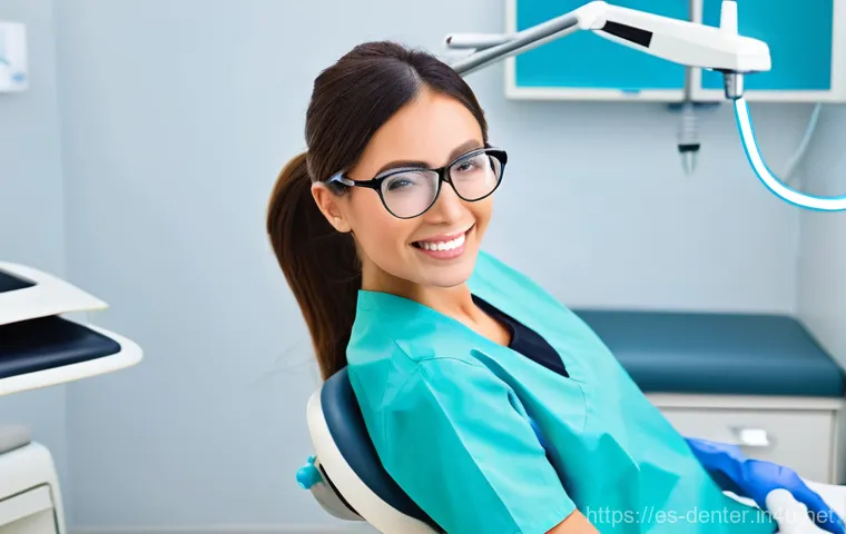 치과위생사 직업 단점과 해결 방법 - **Prompt:** A female dental hygienist, approximately 30-35 years old, with a focused and professiona...