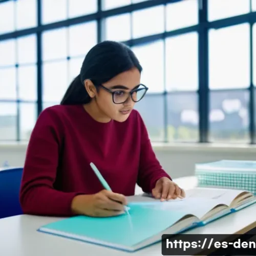 치과위생사 학과 편입 성공 비법 - A focused young adult Hispanic female student studying dental hygiene in a bright, modern university...